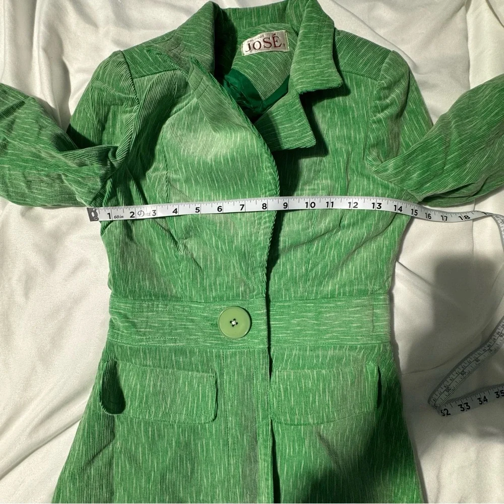 Vintage Boutique José Green Corduroy Suit Set ✨ Retro Mod Dark Academia Vibes - Picture 5 of 16